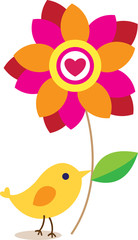 Stock Vector Illustration: Cute little bird