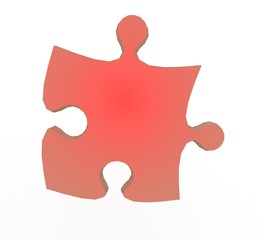 3d puzzle on white background