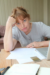 Senior woman having trouble with tax declaration