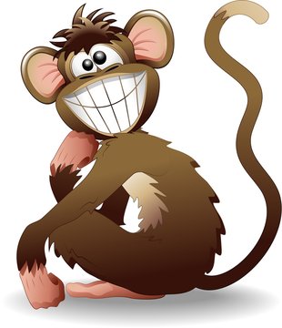 Scimmia Buffa Cartoon-Funny Monkey-Vector