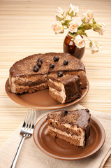 Fototapeta na wymiar Homemade chocolate cake