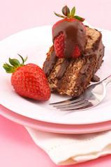 Slice of chocolate cake