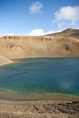 volcanic lake in iceland