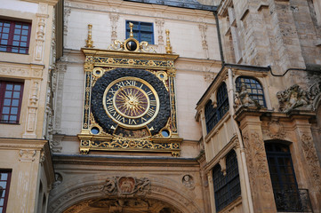 Normandie, le Gros Horloge à Rouen