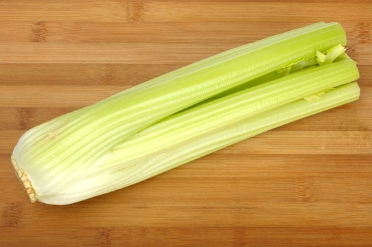 celery on a wooden board