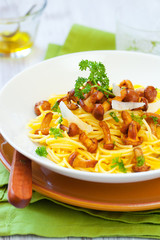 pasta with chanterelles