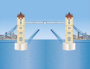 open tower bridge in London ( background on separate layer )