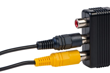Video cable in adapter isolated.