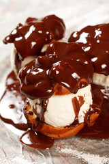 Ice cream with Chocolate topping