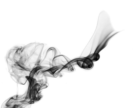 Abstract smoke swirls on white