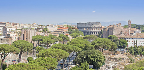 Fototapeta na wymiar Panoramica de Roma - Italia
