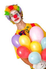 Obraz na płótnie Canvas Bunter Clown mit Luftballons