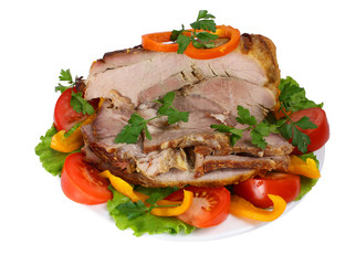 fried meat with vegetables