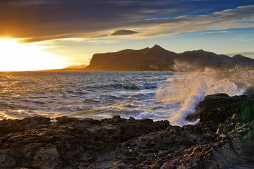 Crashing waves