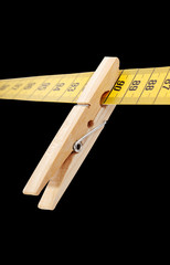 Clothespin and measuring tape.