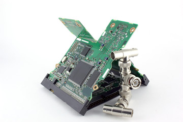 Fototapeta premium Controller cards for hard drives