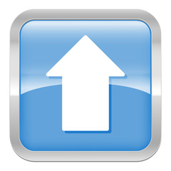 pictogramme flèche haut série carré bleu