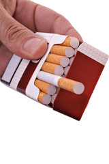 Open pack of cigarettes