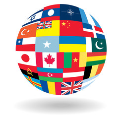 Ball with flags