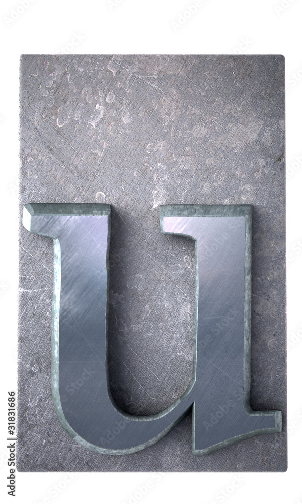 Aufkleber typescript u letter