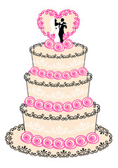 wedding cake, vector