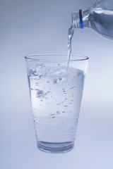 Water poured into a glass/Pouring fresh cold water