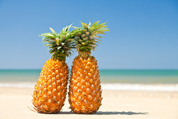 Pineapples on the beach