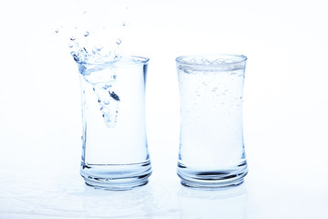 water splash in glass