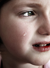 Girl Crying with Tears