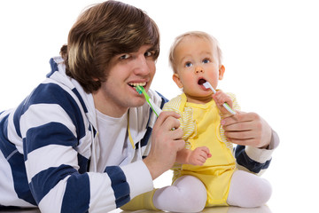 brushing teeth