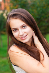 portrait of a beautiful young woman outdoor