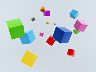 Fototapeta na wymiar 3d colorful cubes