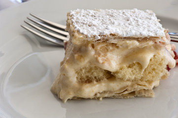 Cake with custard cream