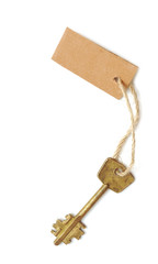 old key and blank label for your text message