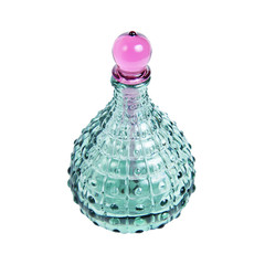 Blown glass beauty bottle aquamarine