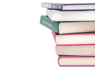 stack of books and empty space