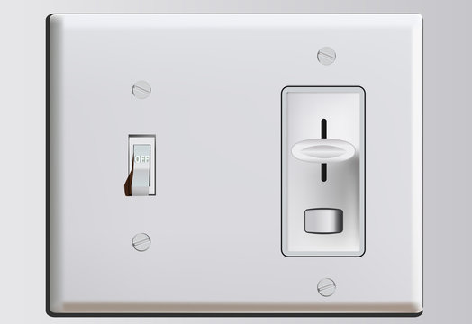 Combination switch illustraion with dimmer