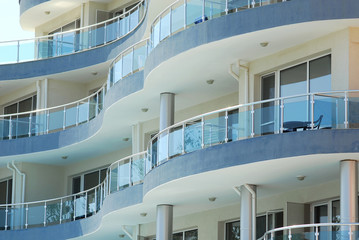 pattern from different balconies of a hotel
