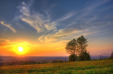 Beautiful landscape at evening sun