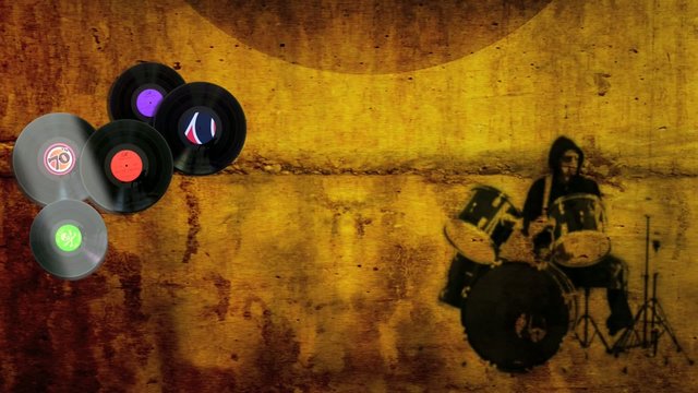 Clip vid&eacute;o batteur de musique rock fond grunge