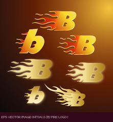 eps Vector image:initials（b）fire logo I