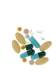 Colorful tablets with capsules