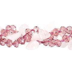 pink beads on white