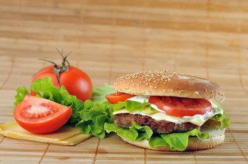 hamburger with cutlet