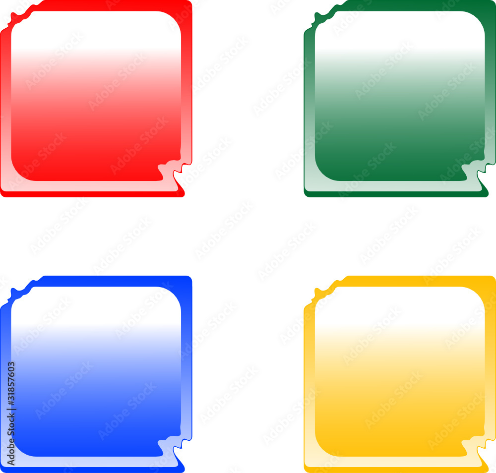 Poster set of colorful deformed web button