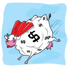 Cartoon superhero cash cow