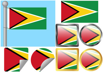 Flag Set Guyana