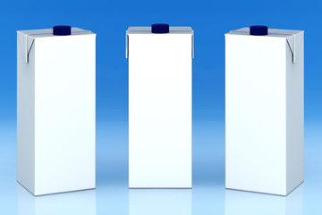 Three blank boxes ready for branding