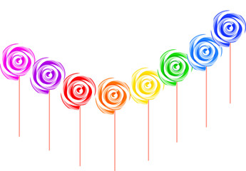 Colorful lollipop isolated on the white