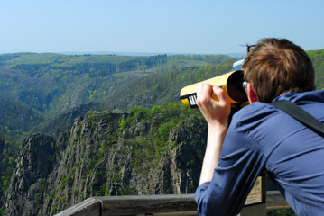 Tourist takes a closer look